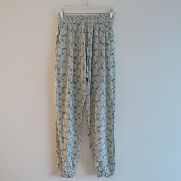 GILLIA HAWAII Floral Print Pull On Pants Festival Summer Boho Bohemian - Size M - Picture 2 of 14